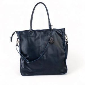 Borsa Valentina in pelle (blu)